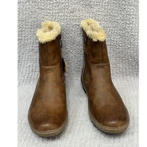 Spring Step Women's Brown Faux Leather Booties Shoes Size 9 #68098